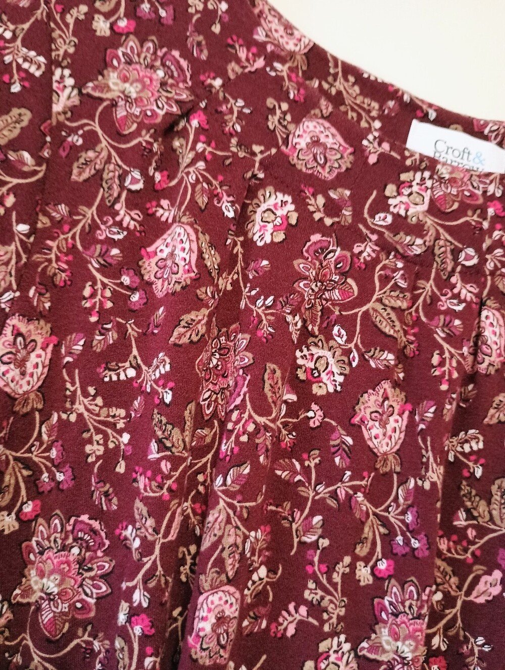 Croft & Barrow Mixed Berry Pleated Neckline 3/4 Sleeve Blouse Size XXL - Picture 8 of 13